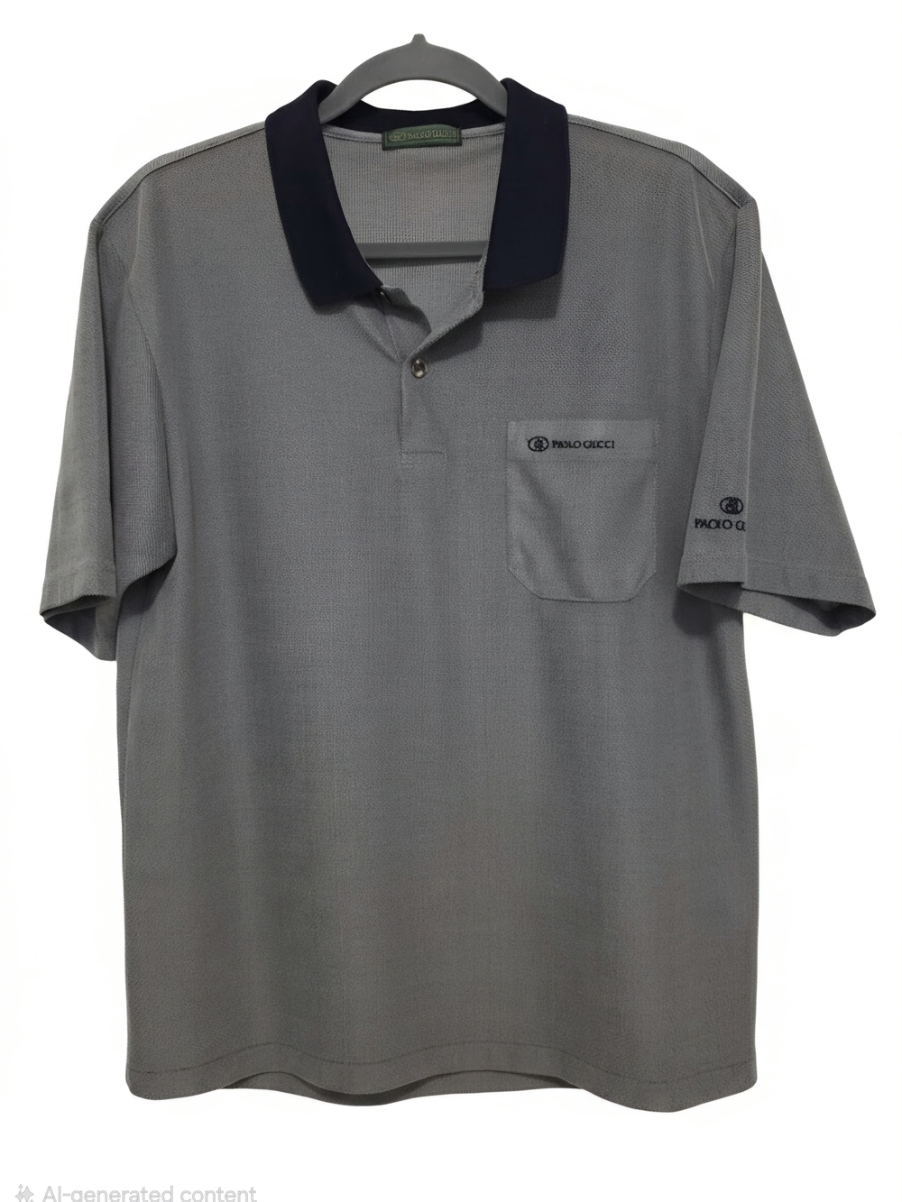 Vintage Paolo Gucci Grey Knit Polo Shirt